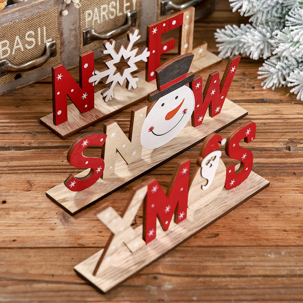 Wooden Christmas Mantle Shelf Sign