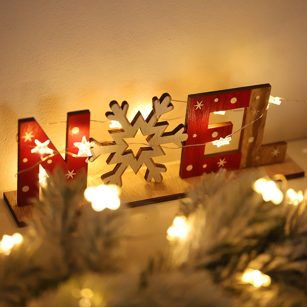Wooden Christmas Mantle Shelf Sign