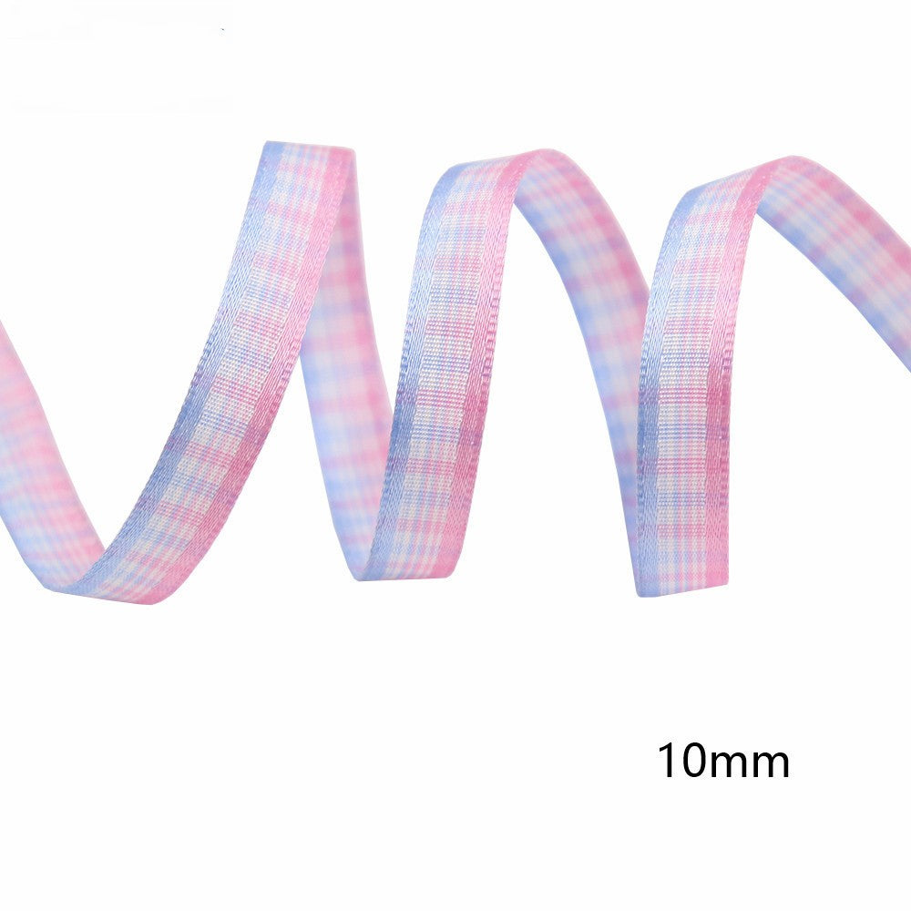 10mm Knitted Plaid Silk Ribbon Webbing