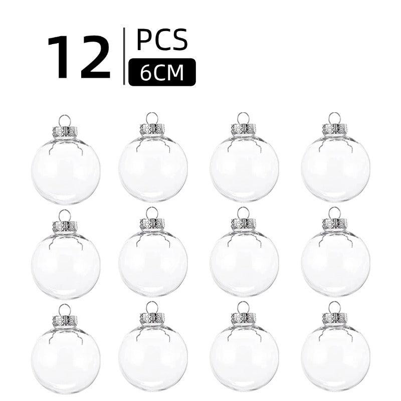 Christmas Ball Transparent PET Shatterproof DIY Pendant Plastic Ball