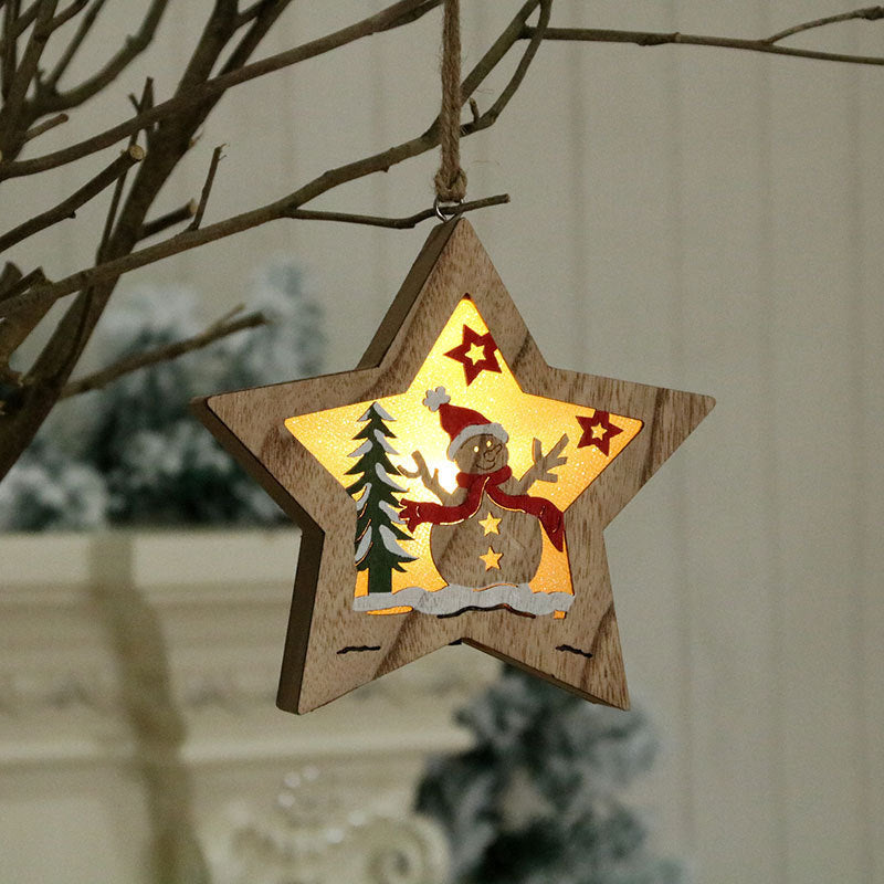 Laser Cut Wooden Christmas Ornaments - Multicolor Tree Shaped Figures For Holiday Decor