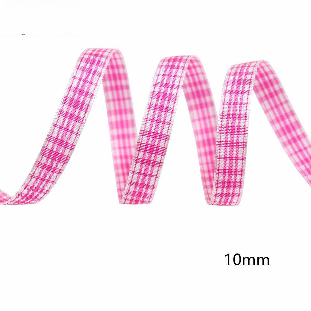 10mm Knitted Plaid Silk Ribbon Webbing
