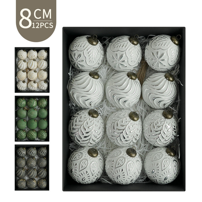 8cm Vintage Antique Retro Mid-Century Christmas Ball Decorative Ornaments