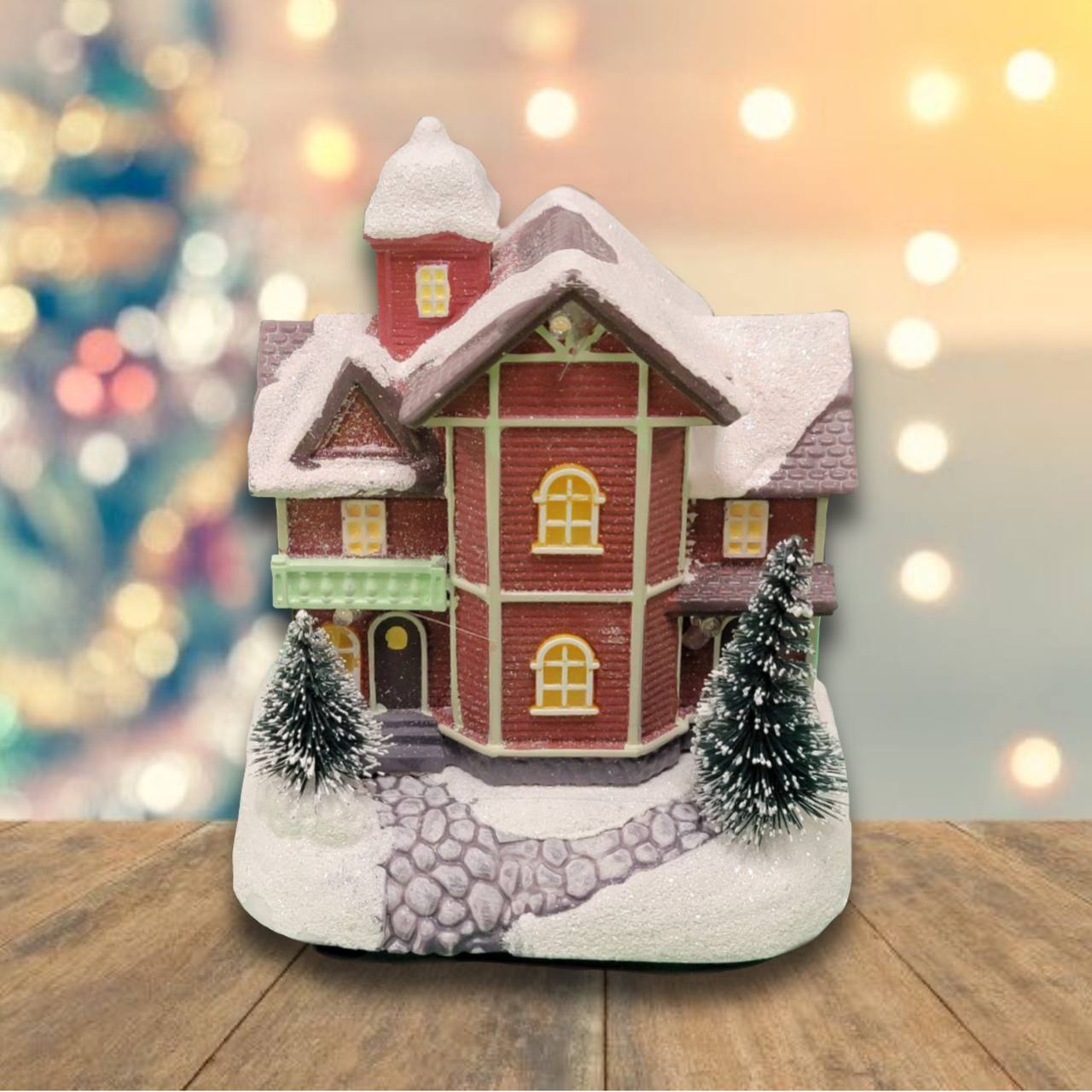 Christmas Village House with LED Lights F07M4-38-W221A-0