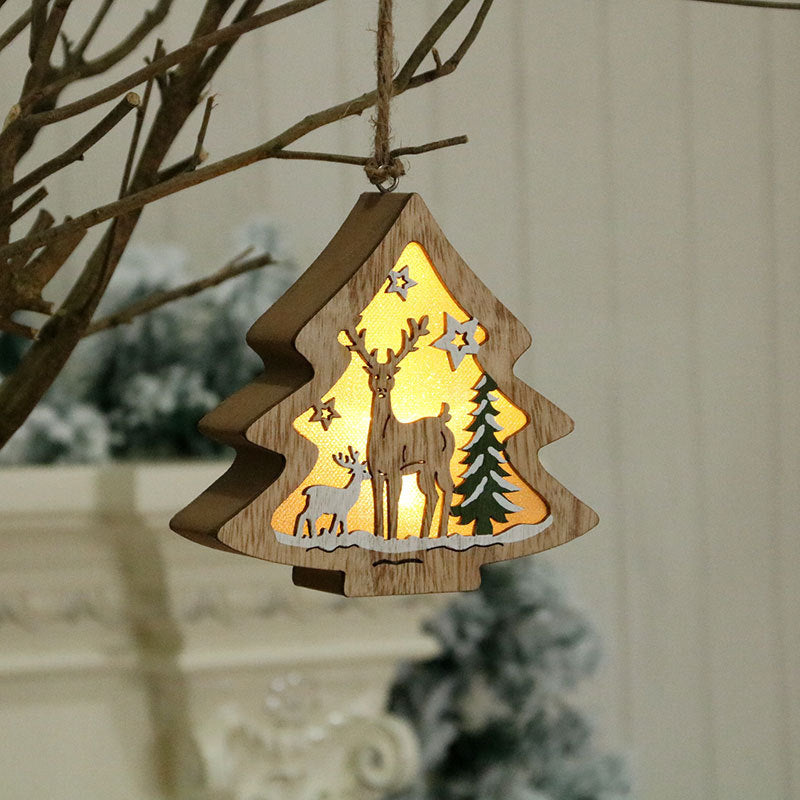Laser Cut Wooden Christmas Ornaments - Multicolor Tree Shaped Figures For Holiday Decor