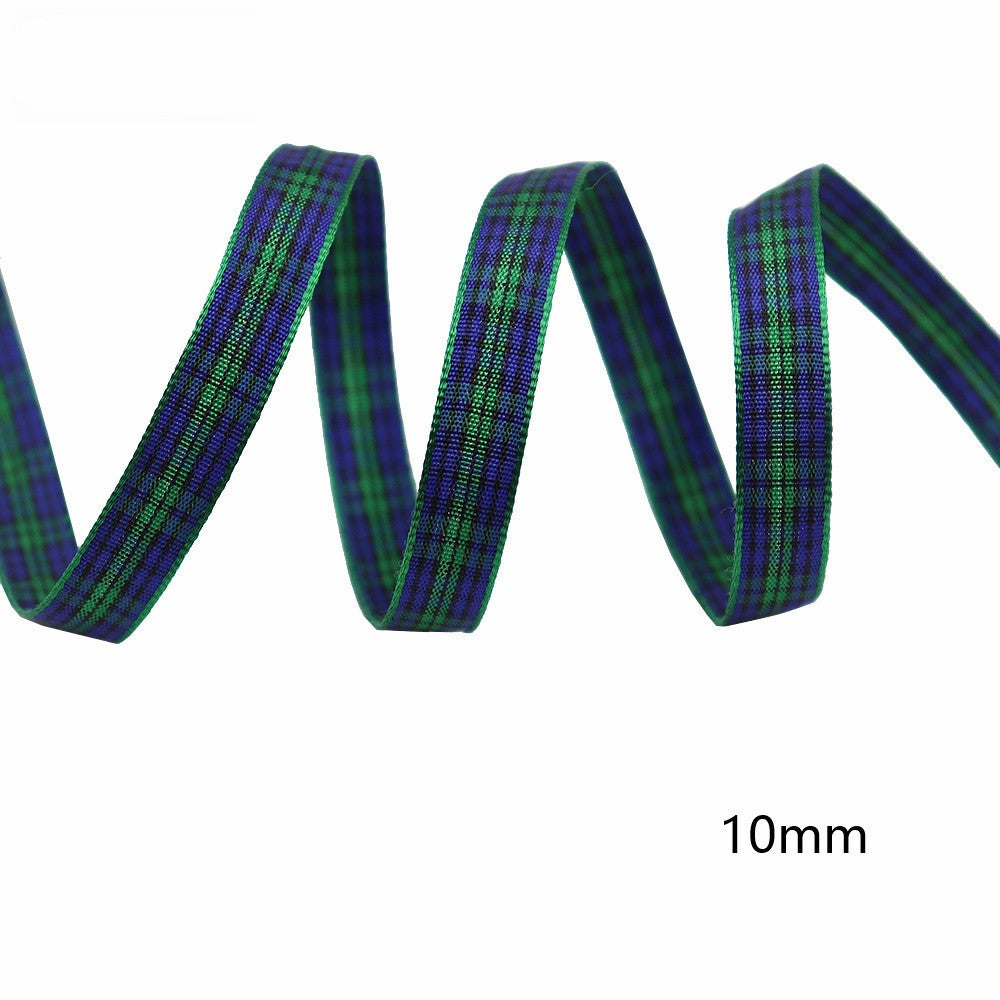 10mm Knitted Plaid Silk Ribbon Webbing