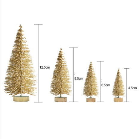 Blue Gold Silver And Red Mini Christmas Tree Ornaments