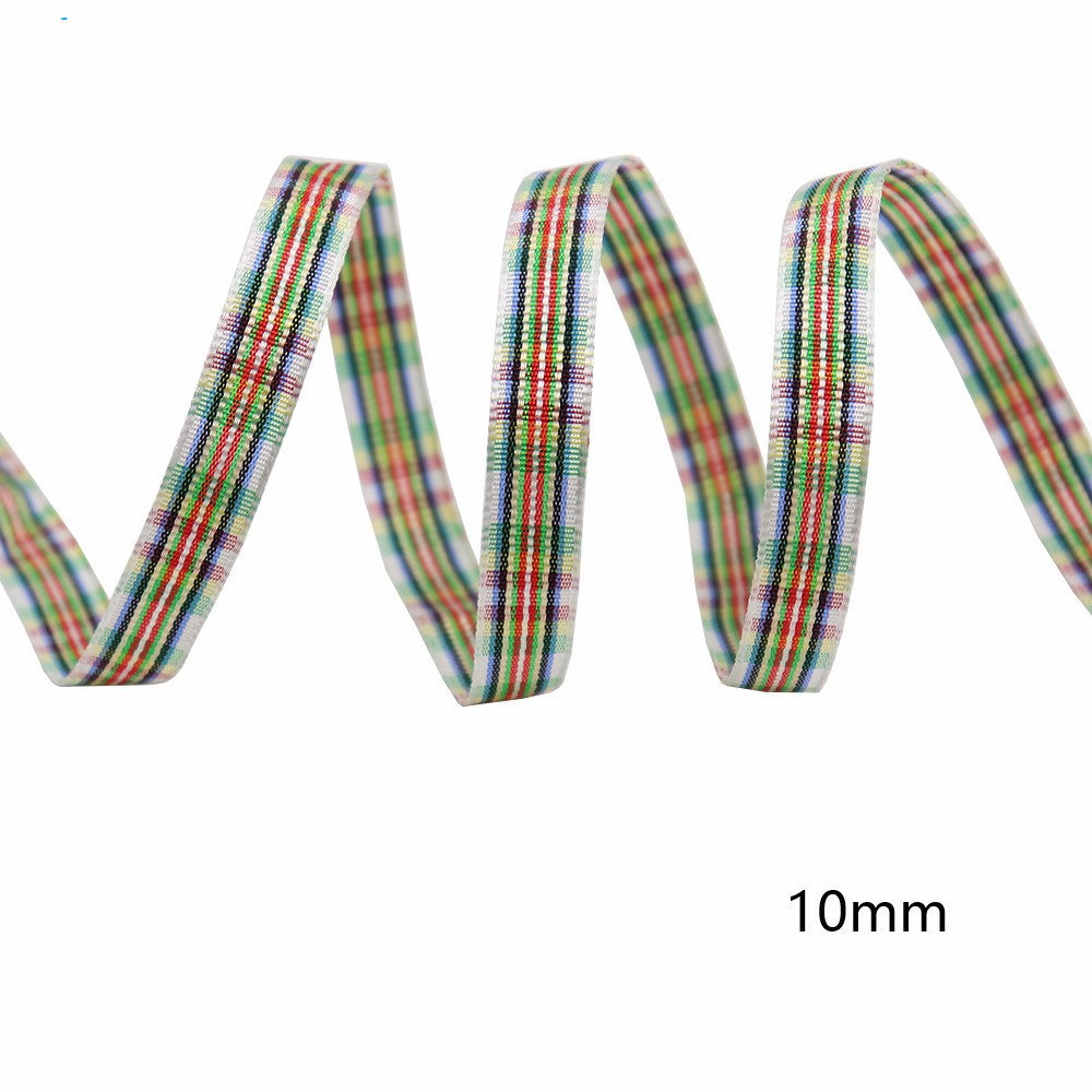 10mm Knitted Plaid Silk Ribbon Webbing