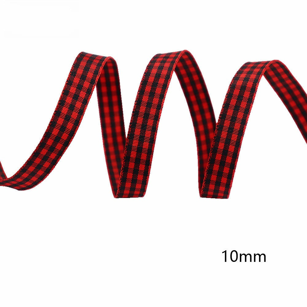 10mm Knitted Plaid Silk Ribbon Webbing