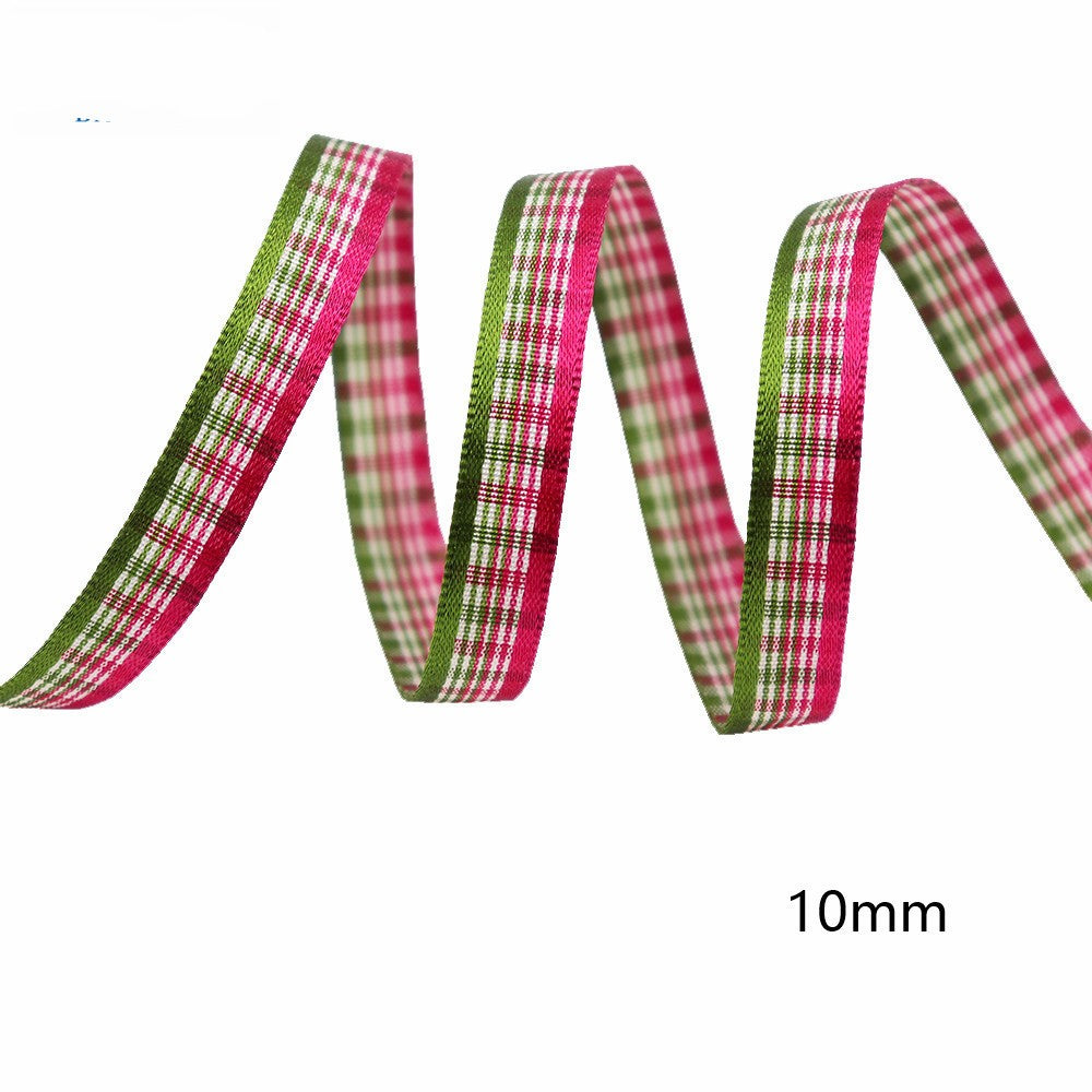 10mm Knitted Plaid Silk Ribbon Webbing