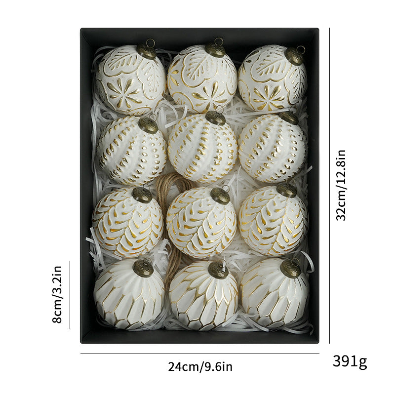 8cm Vintage Antique Retro Mid-Century Christmas Ball Decorative Ornaments