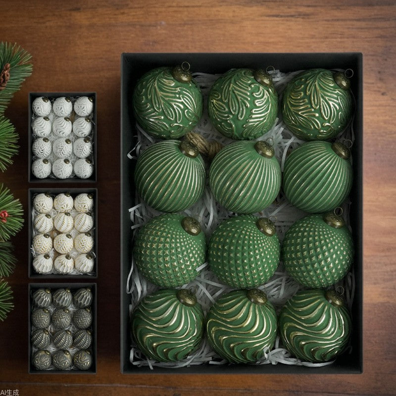 8cm Vintage Antique Retro Mid-Century Christmas Ball Decorative Ornaments