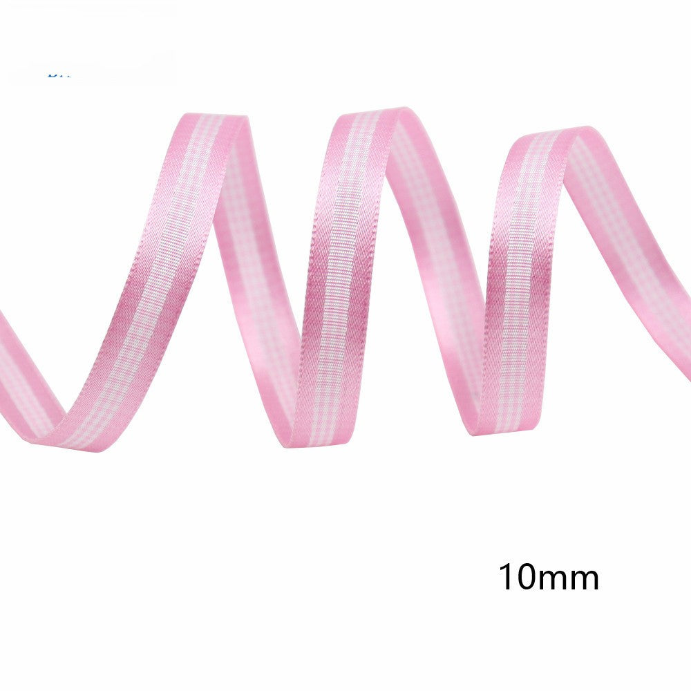 10mm Knitted Plaid Silk Ribbon Webbing