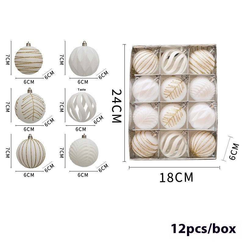 Christmas Red Flocking Colored Drawing Ball 12 6cm