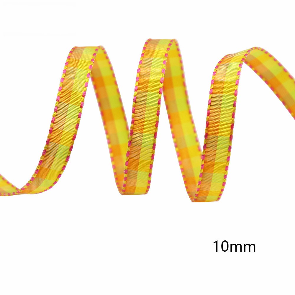 10mm Knitted Plaid Silk Ribbon Webbing