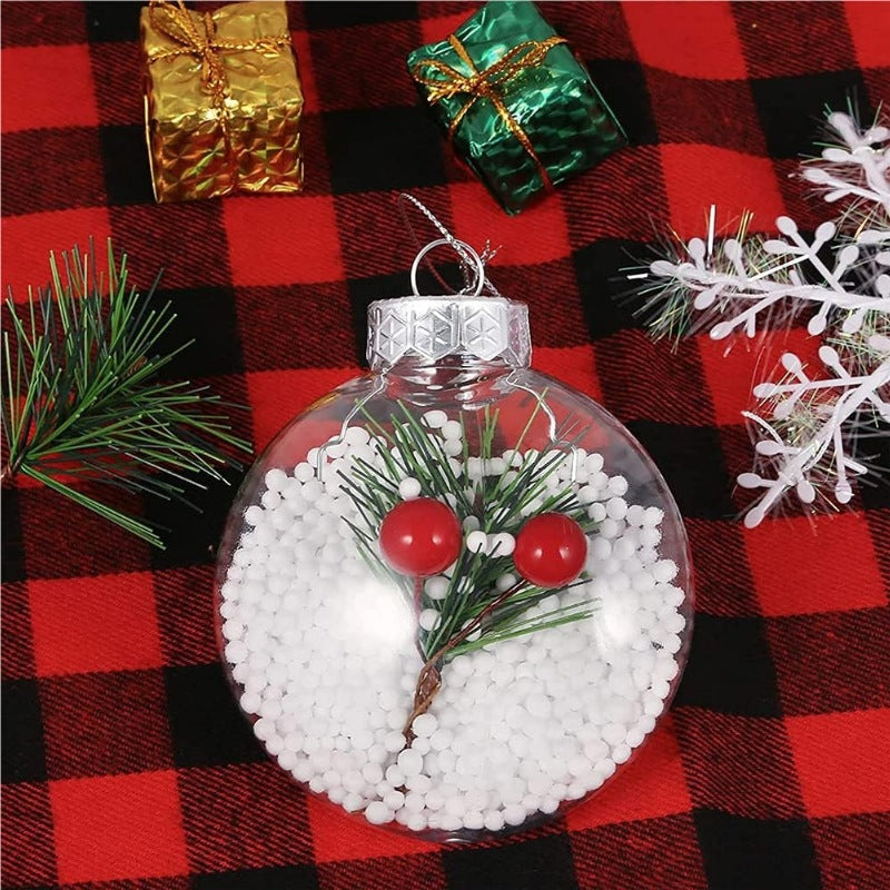 Christmas Ball Transparent PET Shatterproof DIY Pendant Plastic Ball