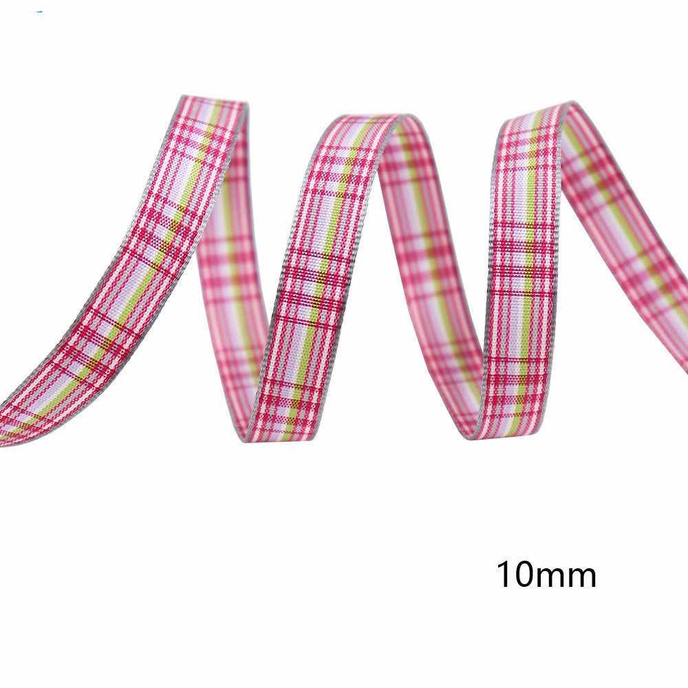 10mm Knitted Plaid Silk Ribbon Webbing