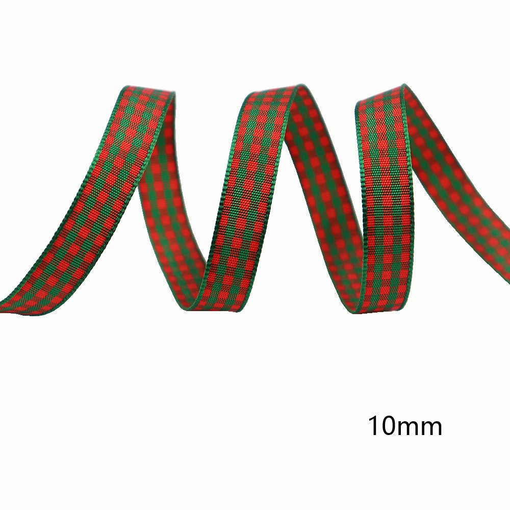 10mm Knitted Plaid Silk Ribbon Webbing