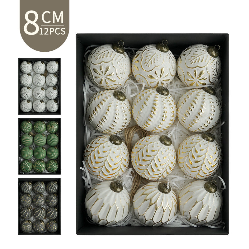 8cm Vintage Antique Retro Mid-Century Christmas Ball Decorative Ornaments