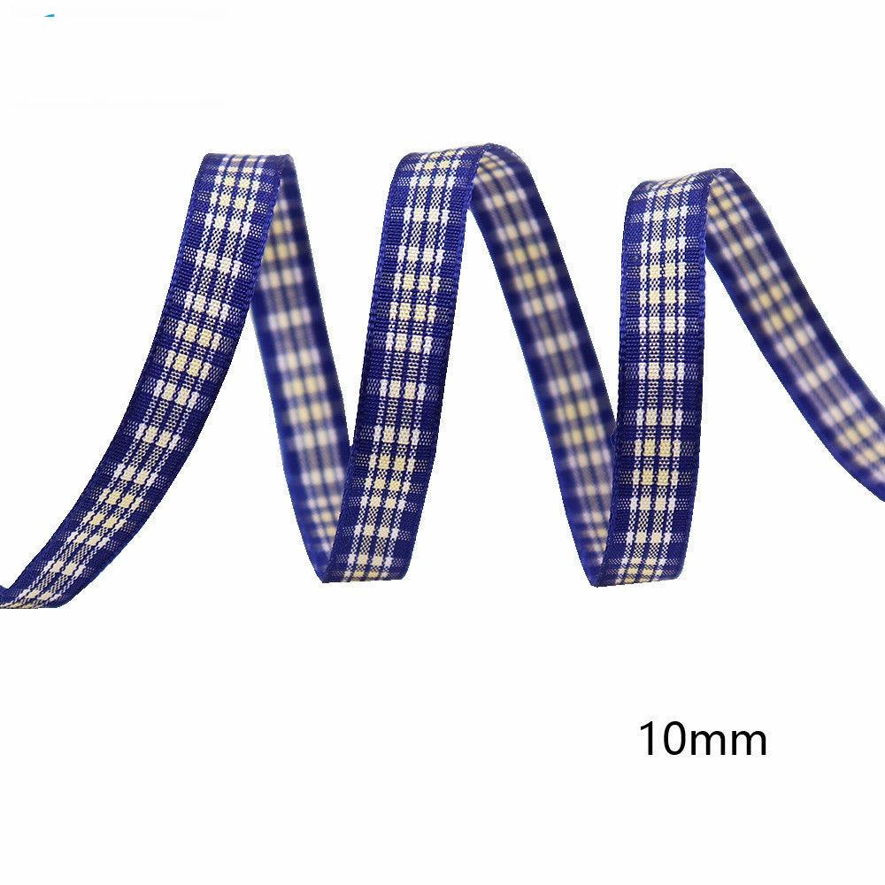 10mm Knitted Plaid Silk Ribbon Webbing
