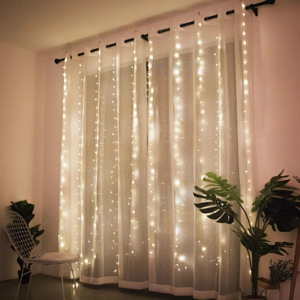 Christmas Curtain Light Decor for Home Christmas
