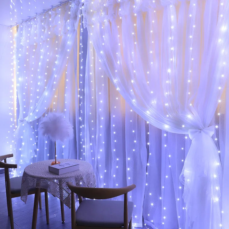 Christmas Curtain Light Decor for Home Christmas