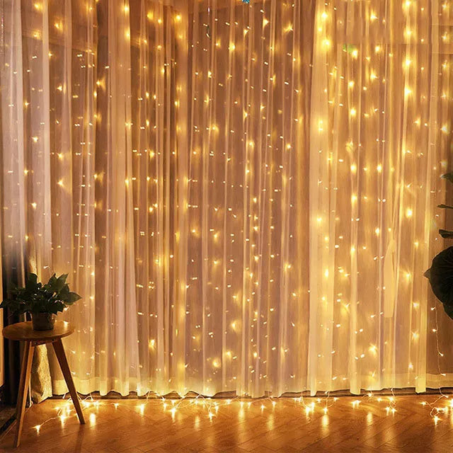 Christmas Curtain Light Decor for Home Christmas