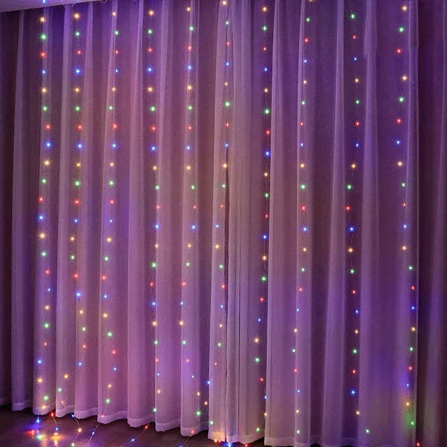 Christmas Curtain Light Decor for Home Christmas