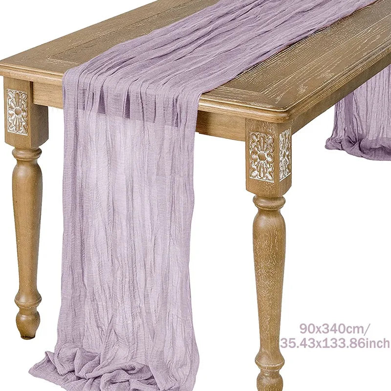 Blue Table Cover Semi-Sheer Gauze Table Runners Vintage