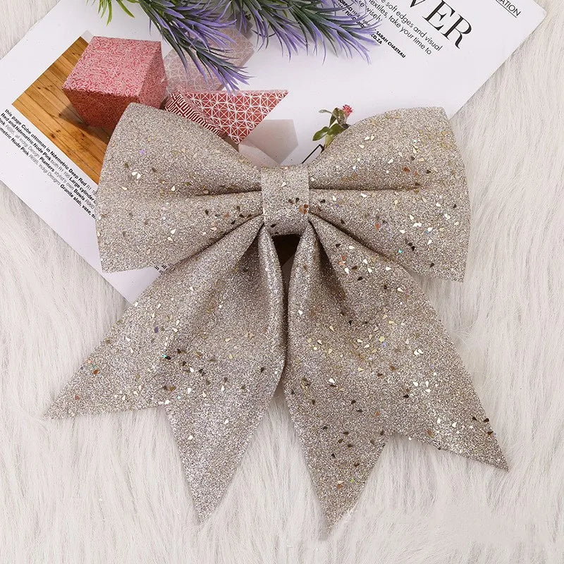 1/2pc Christmas Bows Hanging Decoration Bowknot for Christmas Tree Glitter