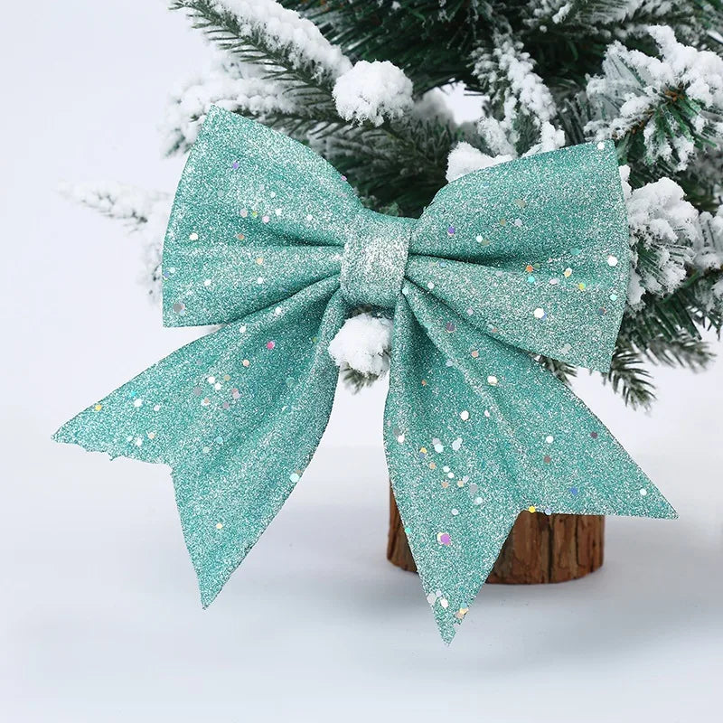 1/2pc Christmas Bows Hanging Decoration Bowknot for Christmas Tree Glitter