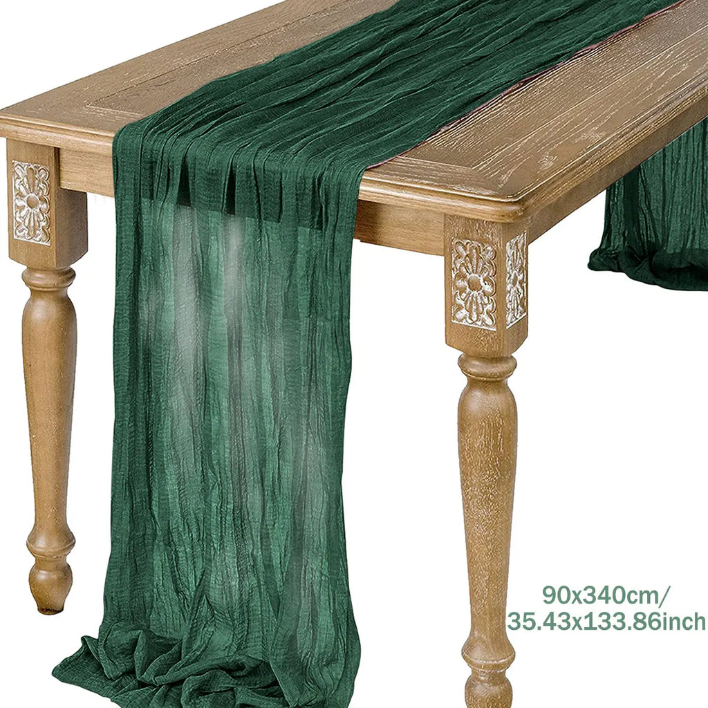 Blue Table Cover Semi-Sheer Gauze Table Runners Vintage