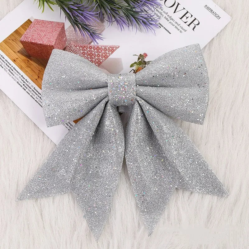1/2pc Christmas Bows Hanging Decoration Bowknot for Christmas Tree Glitter