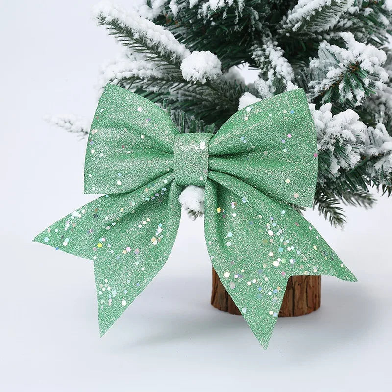 1/2pc Christmas Bows Hanging Decoration Bowknot for Christmas Tree Glitter