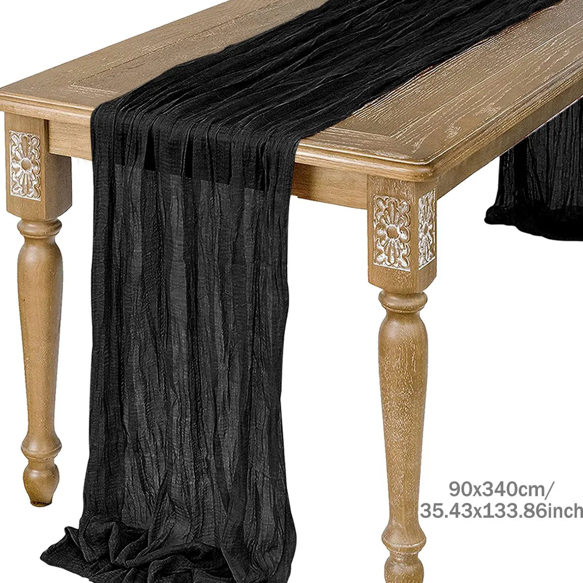 Blue Table Cover Semi-Sheer Gauze Table Runners Vintage