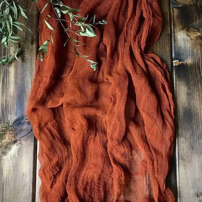 Blue Table Cover Semi-Sheer Gauze Table Runners Vintage