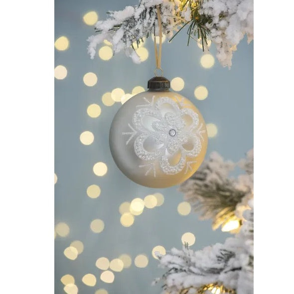White Christmas Ball Ornaments, Glass Decorative Hanging Ball Christmas Tree Ornaments For Holiday Party Decorations, Set Of 6
