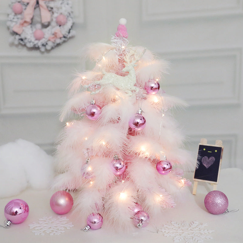 Package 45cm Mini Feather Girl Heart Christmas Tree