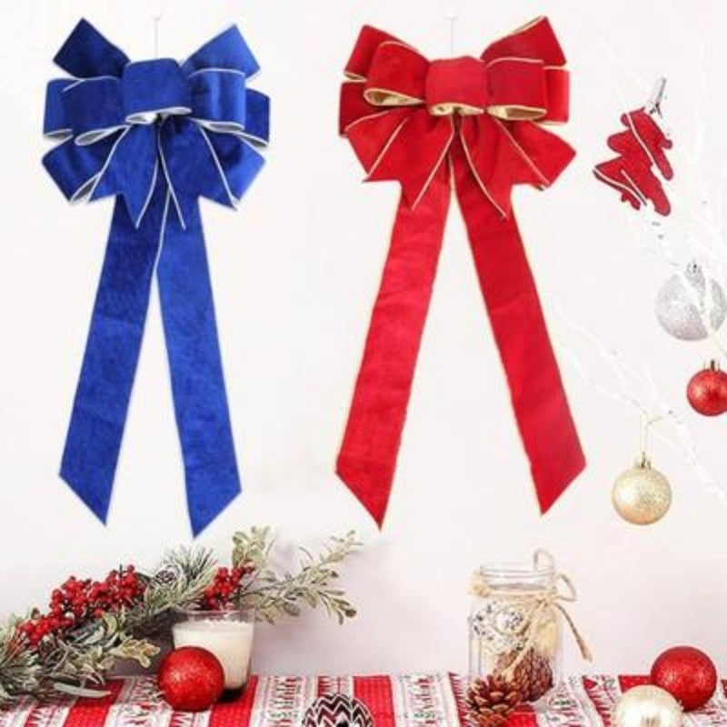 Big Blue Bow Wall Door Hanging
