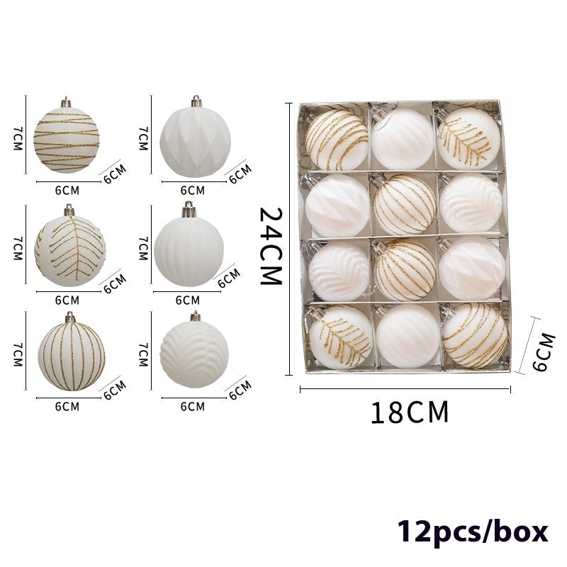 Christmas Red Flocking Colored Drawing Ball 12 6cm