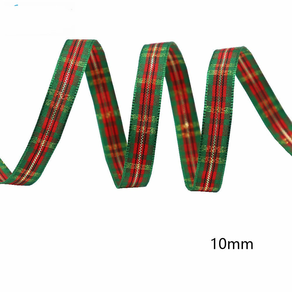 10mm Knitted Plaid Silk Ribbon Webbing