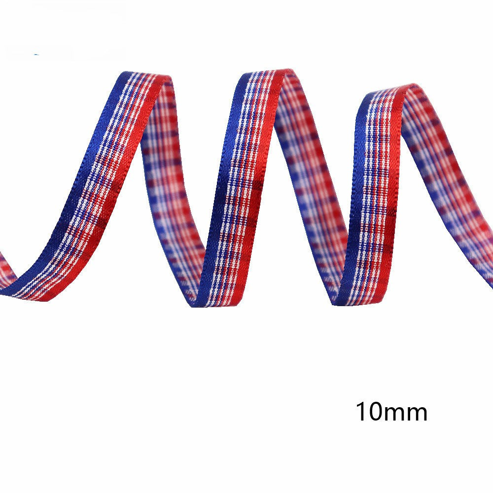 10mm Knitted Plaid Silk Ribbon Webbing