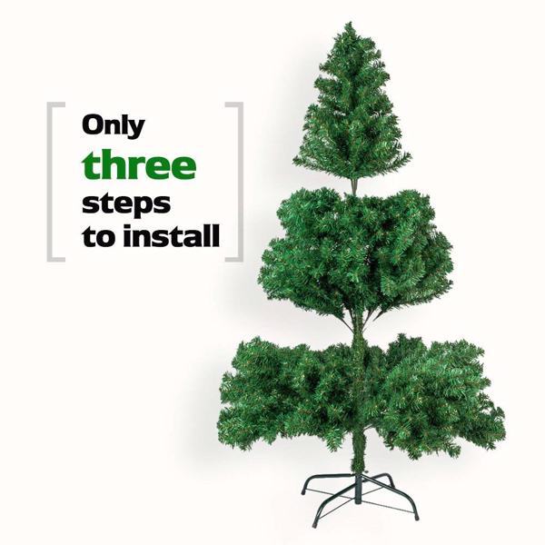 Green 6ft, 1050 Branches, PVC Material Christmas Tree