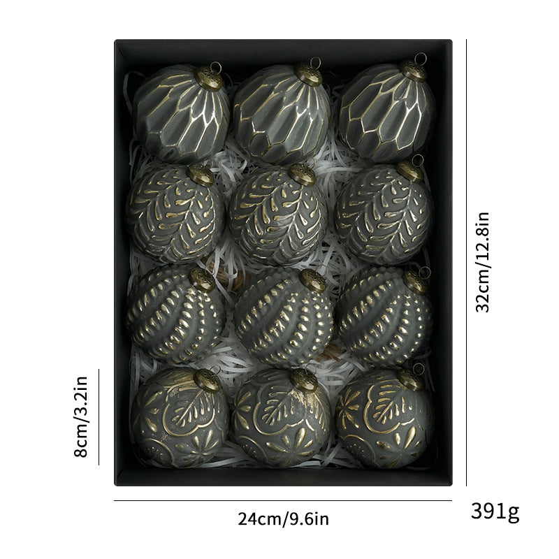 8cm Vintage Antique Retro Mid-Century Christmas Ball Decorative Ornaments