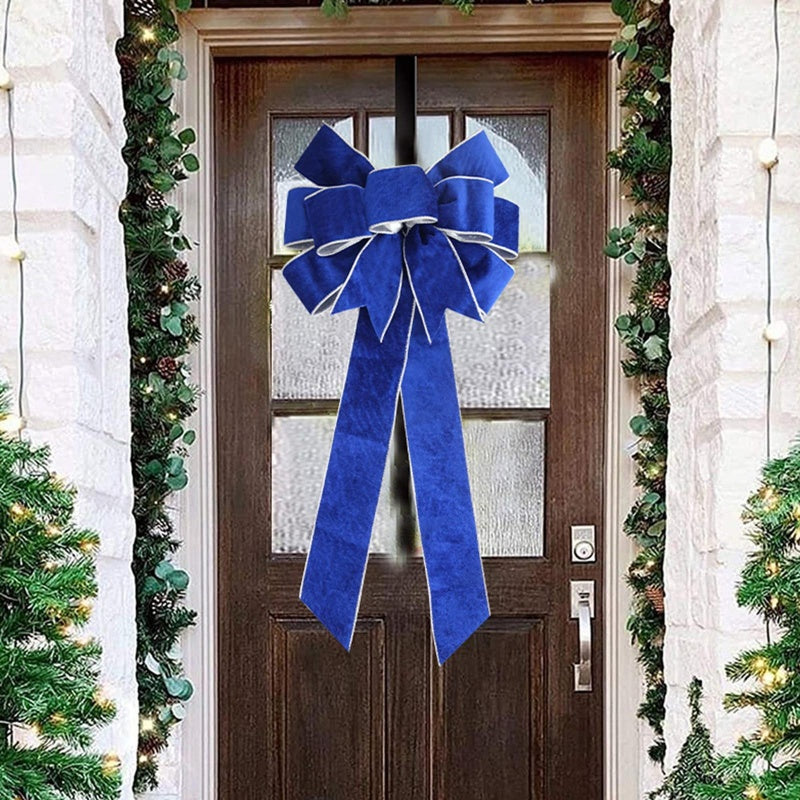 Big Blue Bow Wall Door Hanging