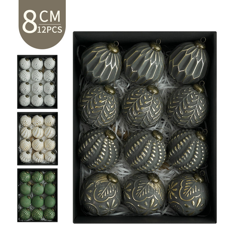 8cm Vintage Antique Retro Mid-Century Christmas Ball Decorative Ornaments