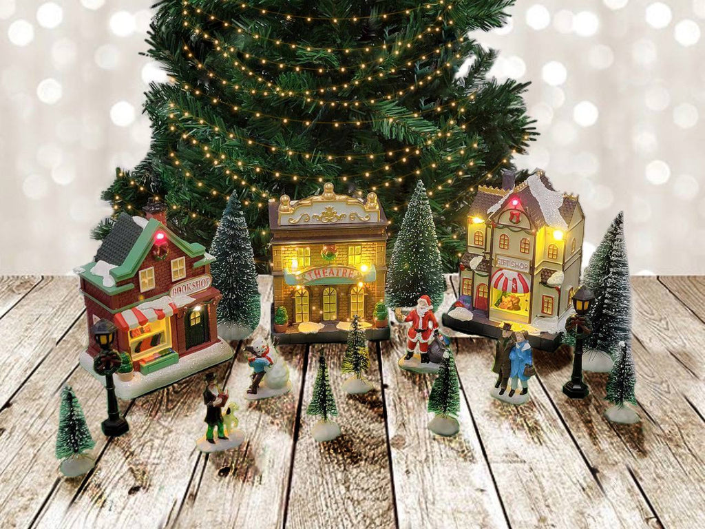 Christmas Village Set with LED Lights F07M4-28-W223-0